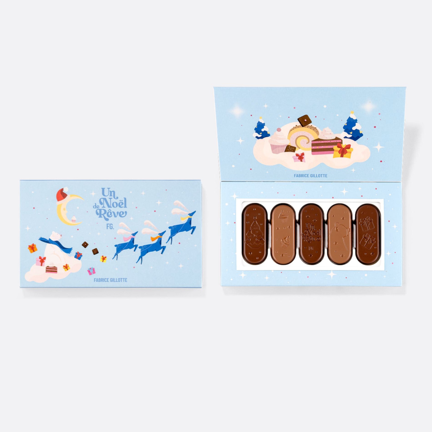 LANGUES DE CHAT DE NOËL EN CHOCOLAT